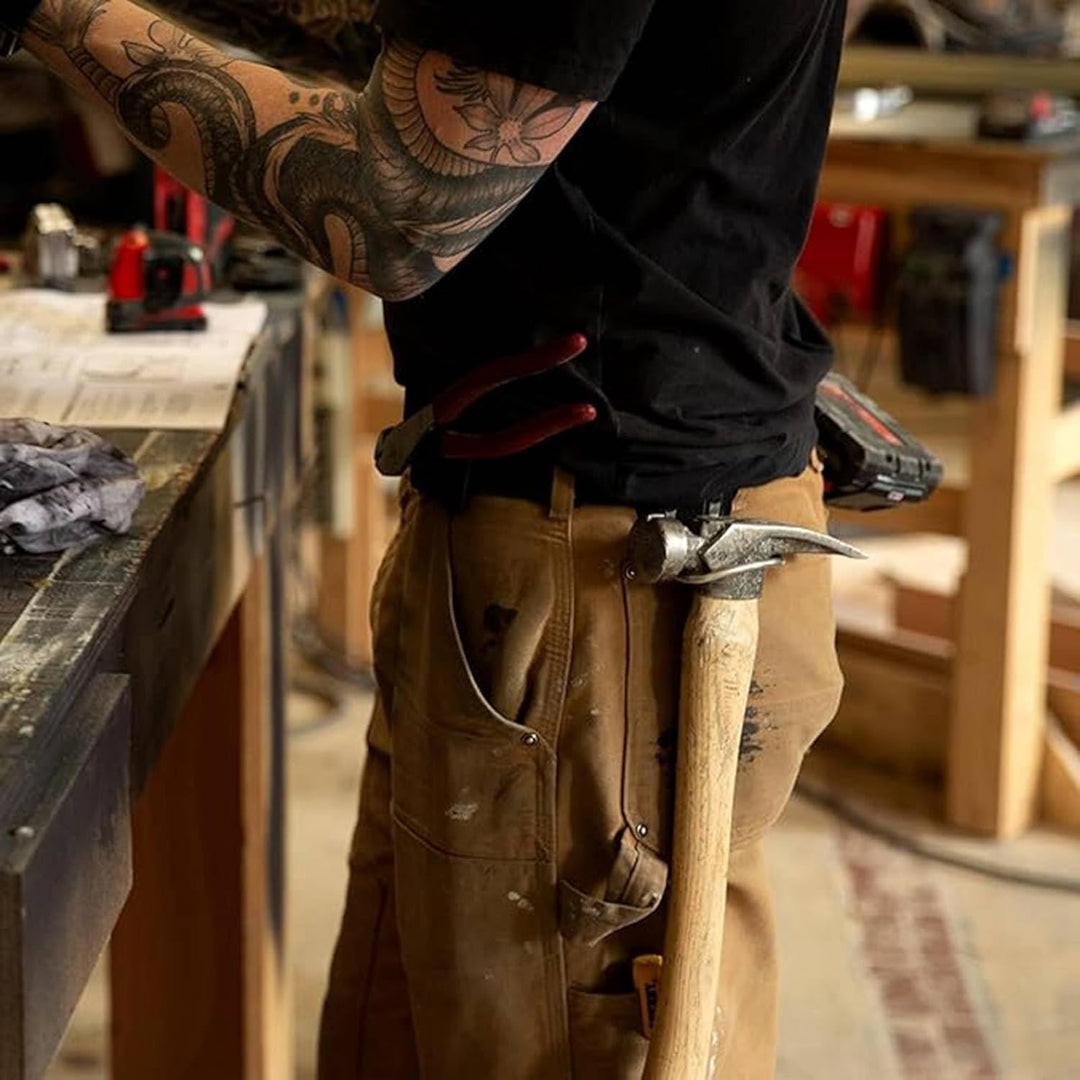 Tragbarer Hammerhalter aus Edelstahl, Werkzeuggürtel für Klauenhammer, Beil, Hammer und Bohrerhalter