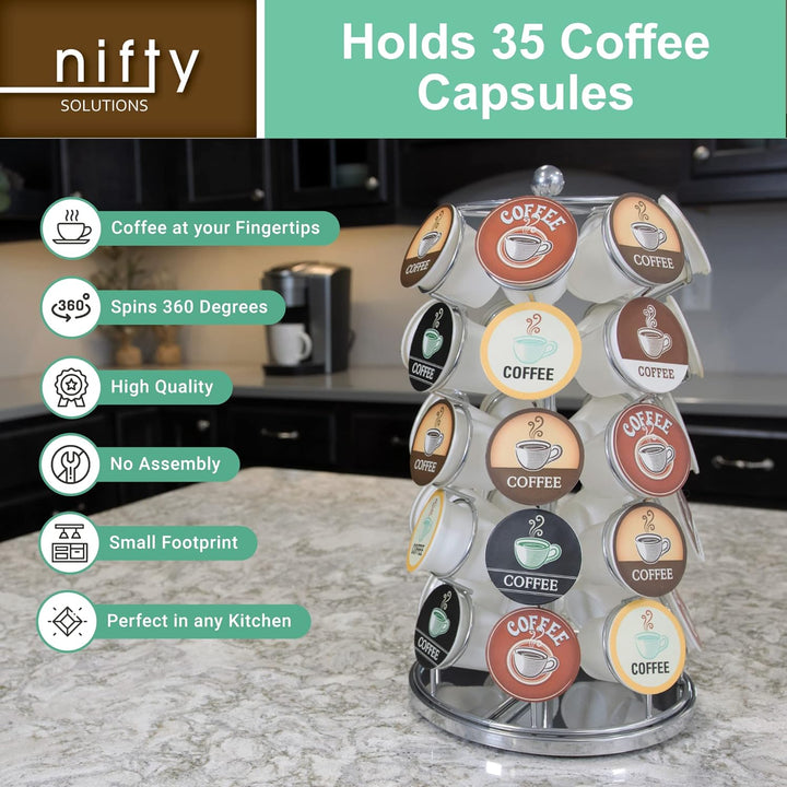 NIFTY K-Cup Karussell in Chrom für 35 K-Cups. chrome 1 Stück, Chrome 1 St&amp;