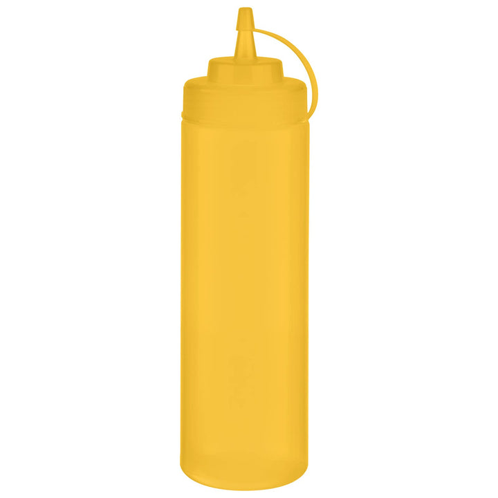 APS Quetschflasche, 6er Set Ø 7 cm, H: 26,5 cm, 760 ml Polyethylen, gelb mit Schraubdeckel mit Versc