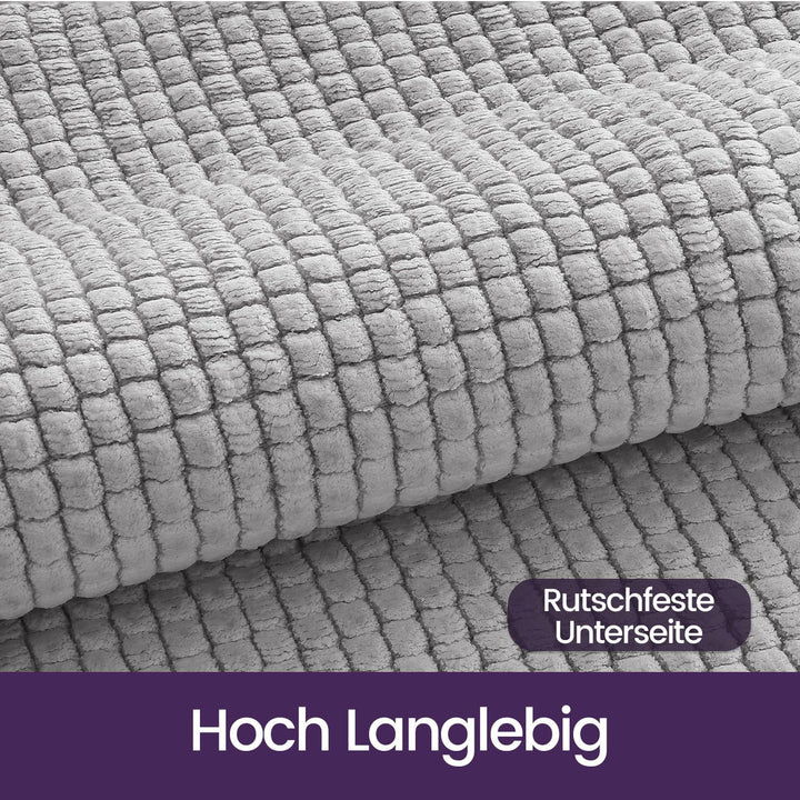 DEXI Badezimmerteppich Set 2 Teilig, weicher Badematte aus Chenille Saugfähig, rutschfest waschbar B