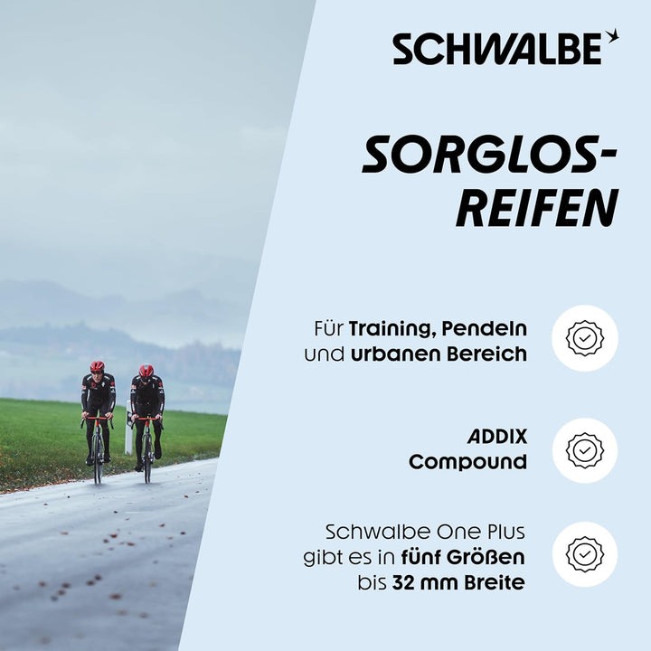 Schwalbe ONE Plus Performance Drahtreifen // 25-622 (700x25C) SmartGuard schwarz Reflex 25-622, schw
