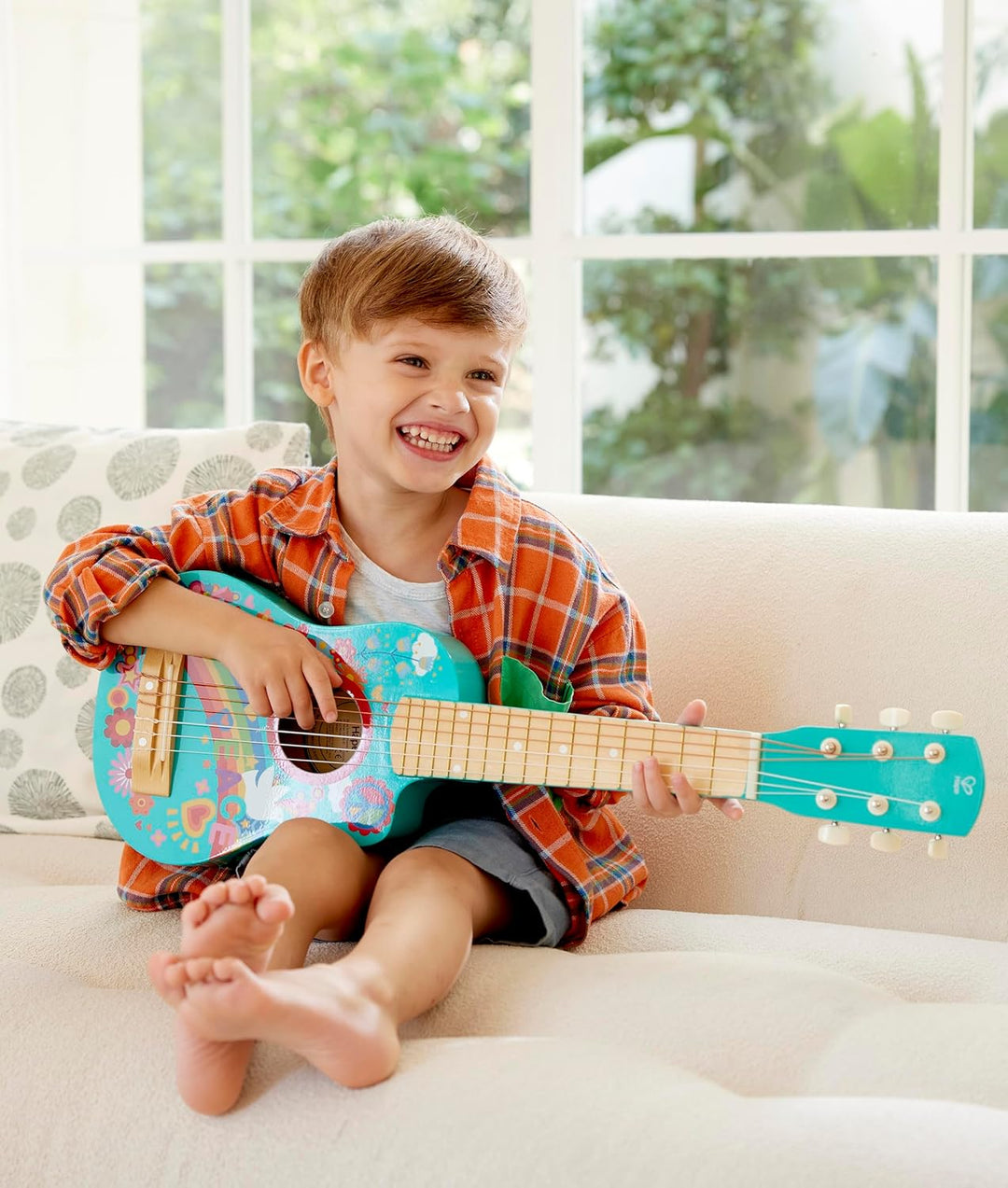 Hape Gitalele Flower-Power, Spielzeug Musikinstrument für Kinder ab 3 Jahre Mehrfarbig, Mehrfarbig