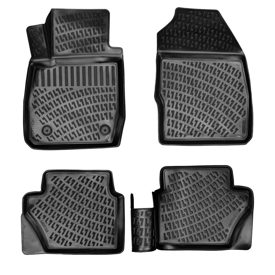 fussmattenprofi.com 3D Auto Fussmatten Gummimatten Set für Ford Fiesta VI Baujahr 2009-2017 | Hoher