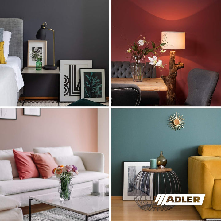 ADLER Ultra-Color Wandfarbe - erstklassige, matte Wand- & Deckenfarbe -Blaubart C12 114/1 hohe Deckk