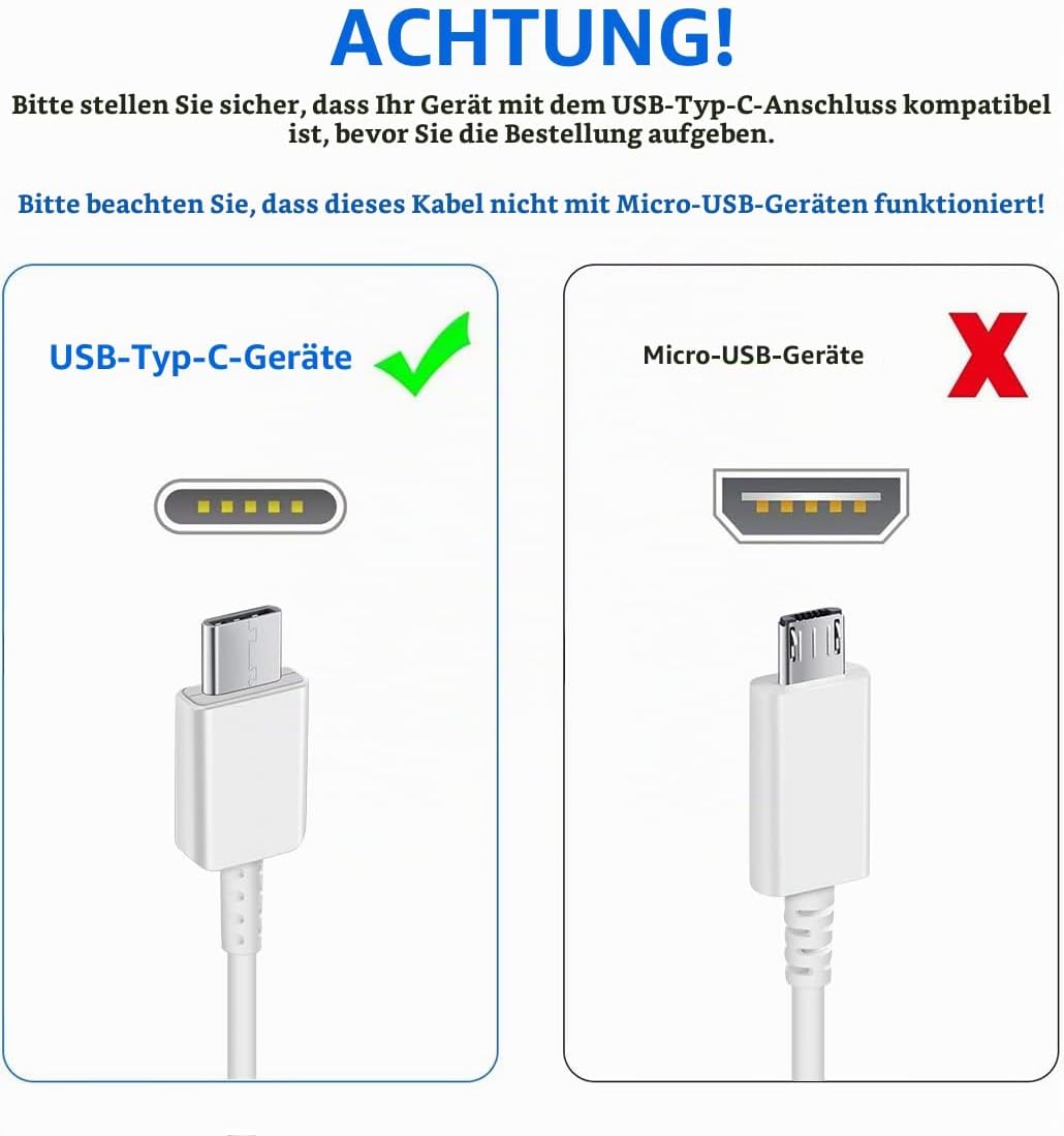 USB Ladegerät Schnellladegerät mit USB C Ladekabel 1,5m Für Samsung Galaxy S22 S21 S20 S10 S9 S8 A16