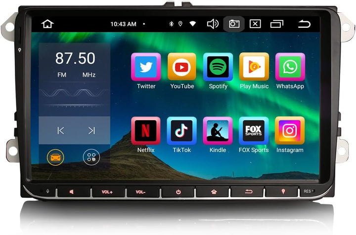 Erisin 9 Zoll Android 13 Autoradio 2 Din mit GPS Navi Für VW Crafter 2 Caddy Polo 6R Transporter T6