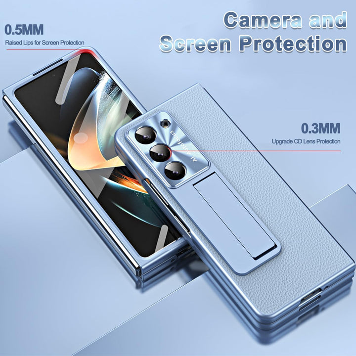 Miimall Lederhülle Kompatibel mit Samsung Galaxy Z Fold 5 Hülle mit Pen+Stifthalter, Fold 5 Hülle mi