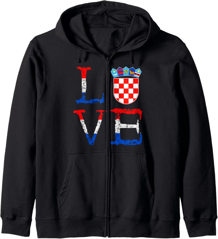Kroatien Wappen Hrvatska Love Kroatischer Stolz Kroate Kapuzenjacke