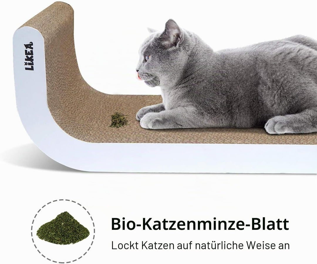 LIKEA Kratzbrett für Katzen mit Katzenminze, Qualitäts-Pappe und Konstruktion Kratzmöbel, mehrere Kr
