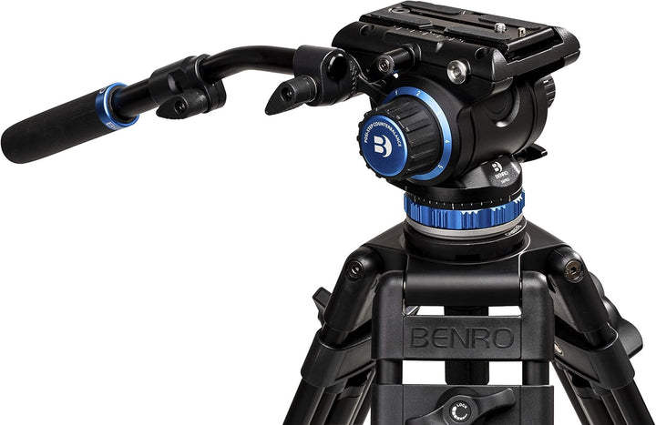 Benro S6 PRO Flat Base Fluid Video Head, 13.2 lb Max, 6 Step Counterbalance (0-5), 1/4""-20 Accessor