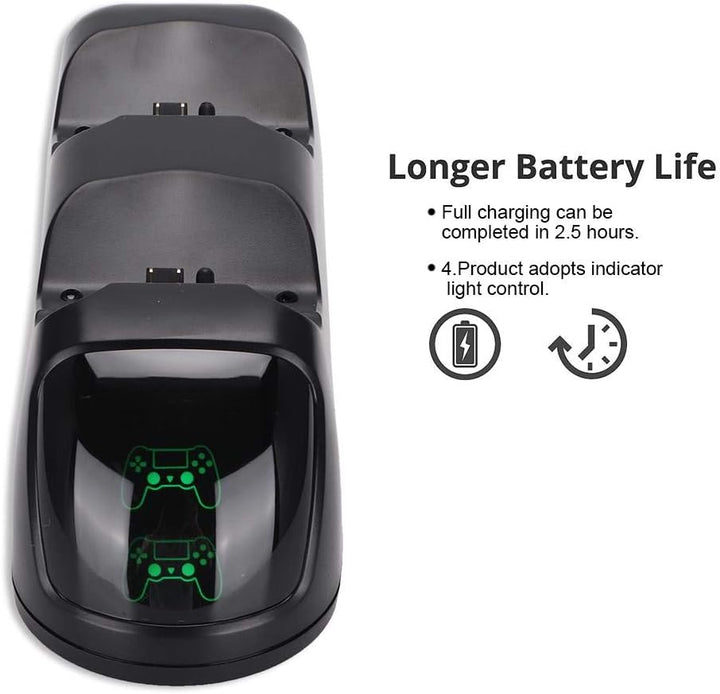 ASHATA Controller Ladestation, Controller Ladestation mit LED Anzeige für 4, Doppeltes Schnellladege