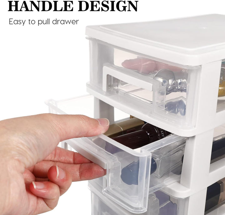 YARNOW Schubladenbox Schubladencontainer Organizer weiss 5 Schubladen Kunststoff Aufbewahrungsbehält
