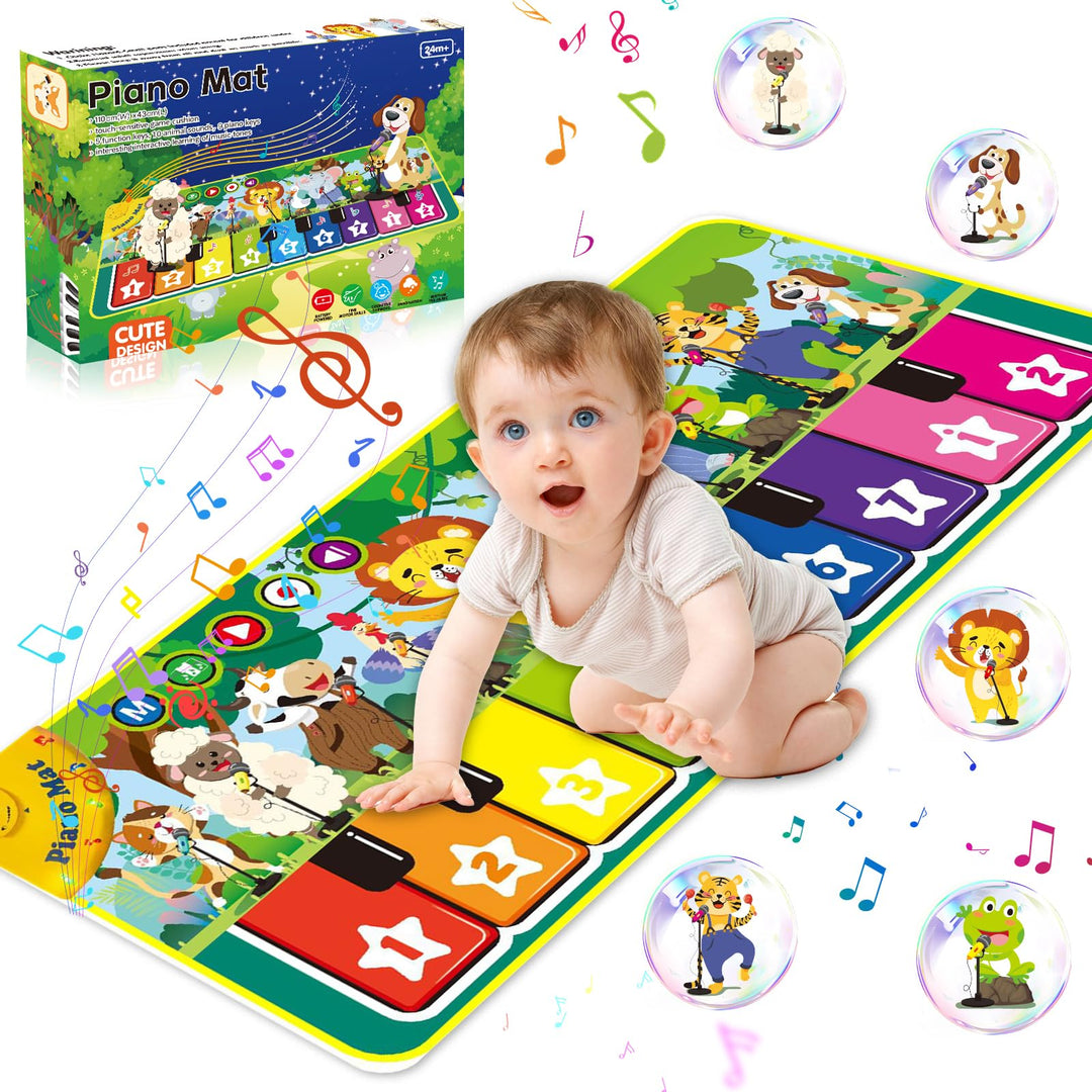 UCAMP Klaviermatte für Kinder,musikmatte Kinder ab 1 Jahr,Grosse Musikmatte mit 10Tiere,kinderspielz