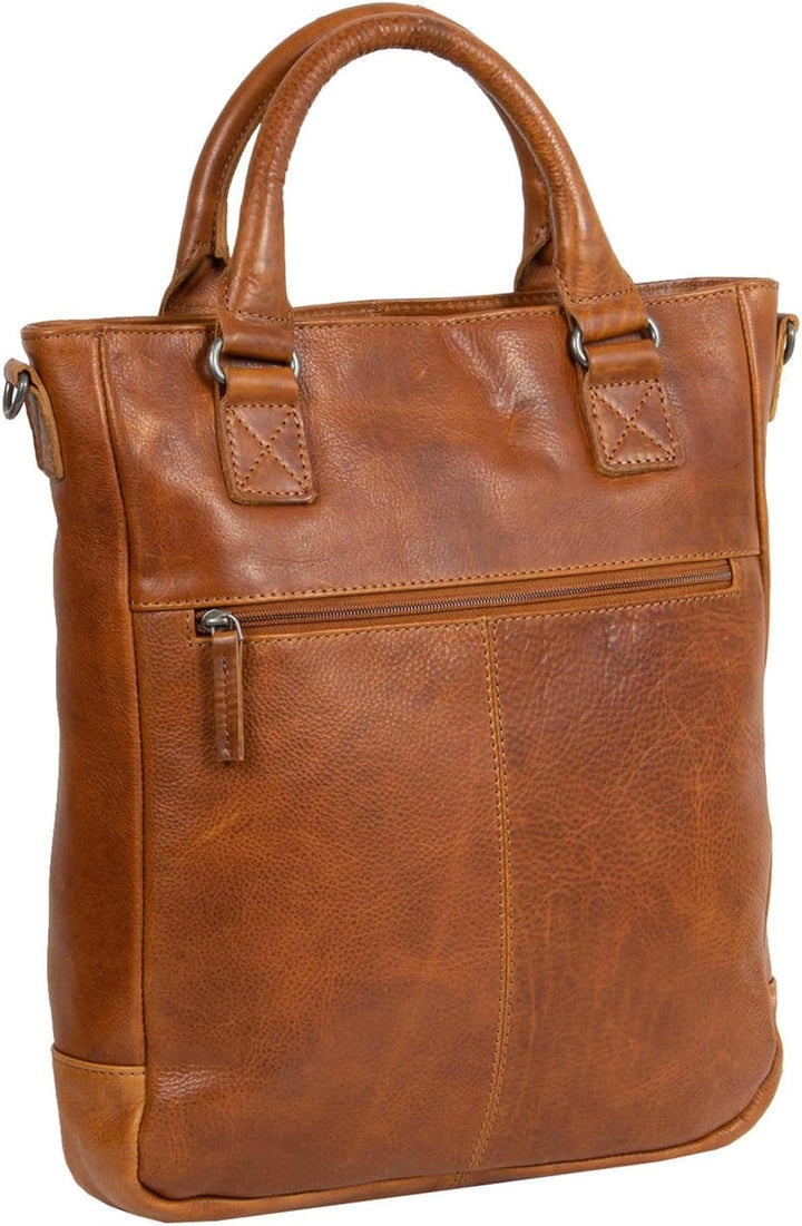 Mustang Memphis Leder Umhängetasche Shopper Cognac