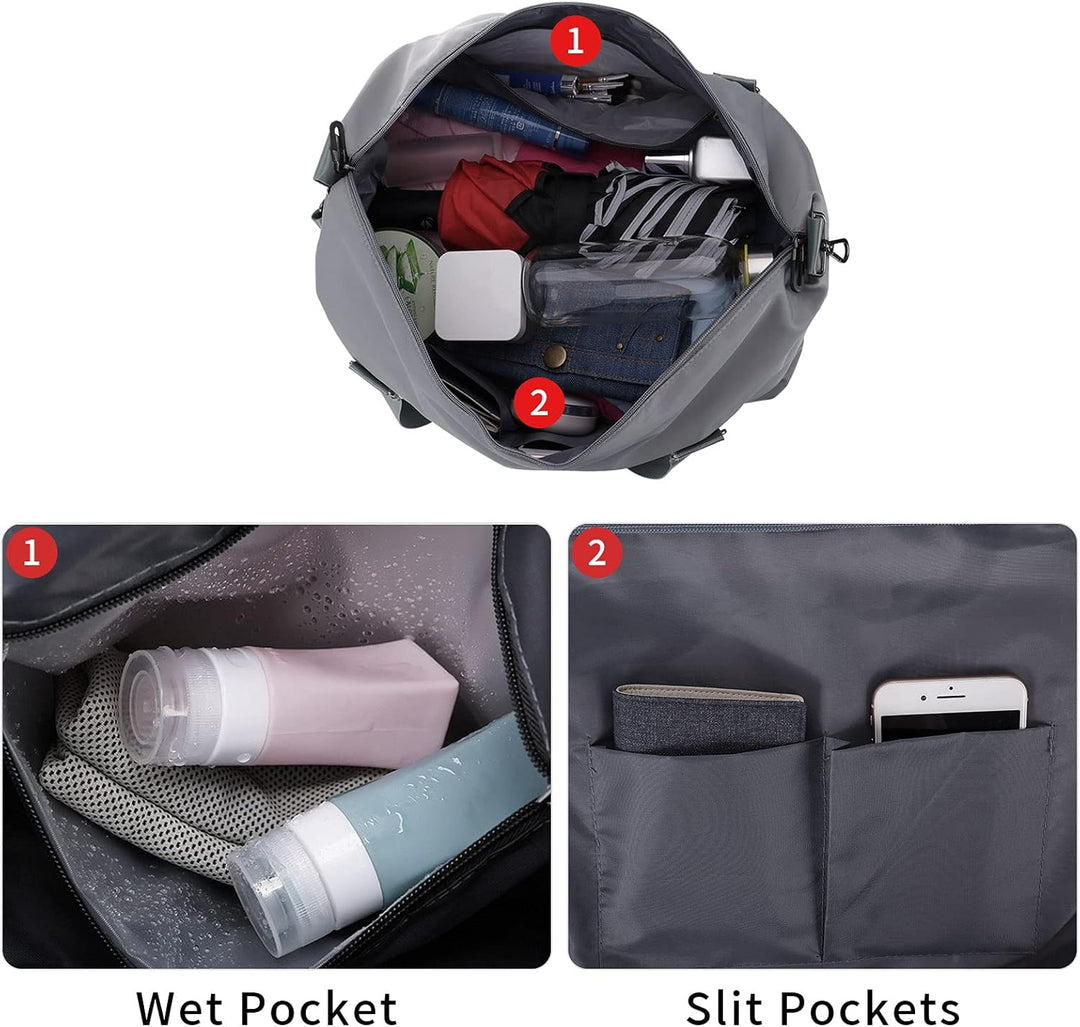 Reisetasche Herren Gross Weekender Sporttasche Damen Wasserdicht Gym Bag Leichte Handgepäck Tasche F