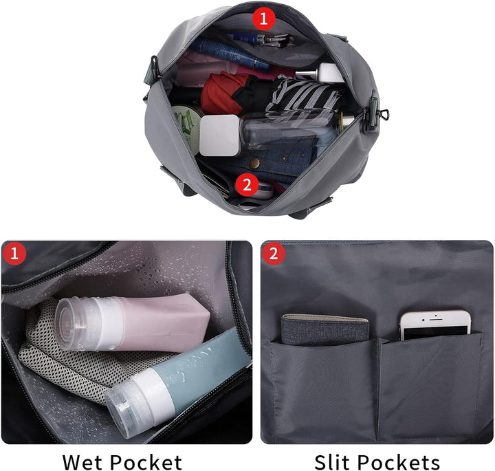 Reisetasche Herren Gross Weekender Sporttasche Damen Wasserdicht Gym Bag Leichte Handgepäck Tasche F