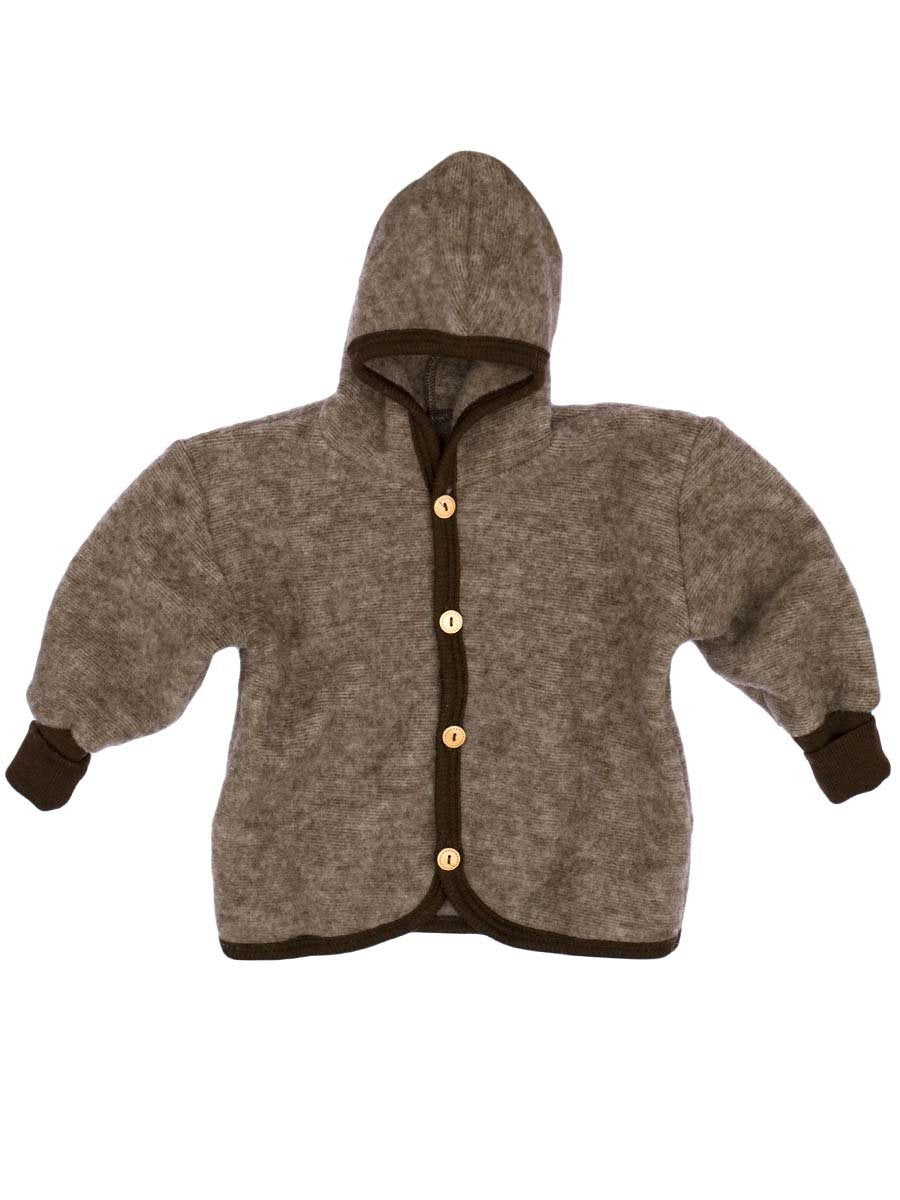 Cosilana Baby Jäckchen mit Kapuze aus weichem Wollfleece, 60% Schurwolle kbT, 40% Baumwolle (kbA) Br