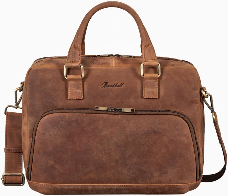 Benthill Aktentasche Leder Laptoptasche - Ledertasche für Herren und Damen Gross - Umhängetasche aus