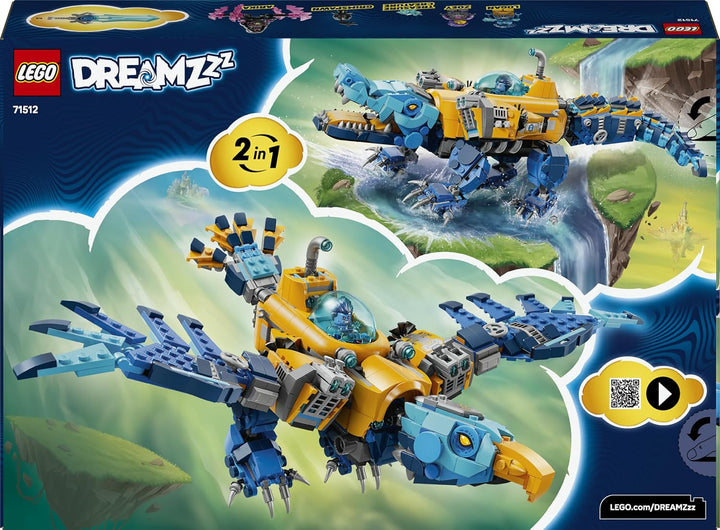 LEGO DREAMZzz 2in1 Krokodil-U-Boot - Spielzeug verwandelbar in Adler-U-Boot - inkl. 3 Minifiguren, 2