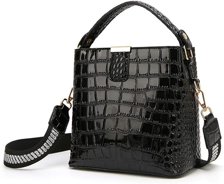 BUKESIYI Damen Tasche Umhängetasche Handtasche Frauen Klein Schultertasche Weekender Lack PU Leder C