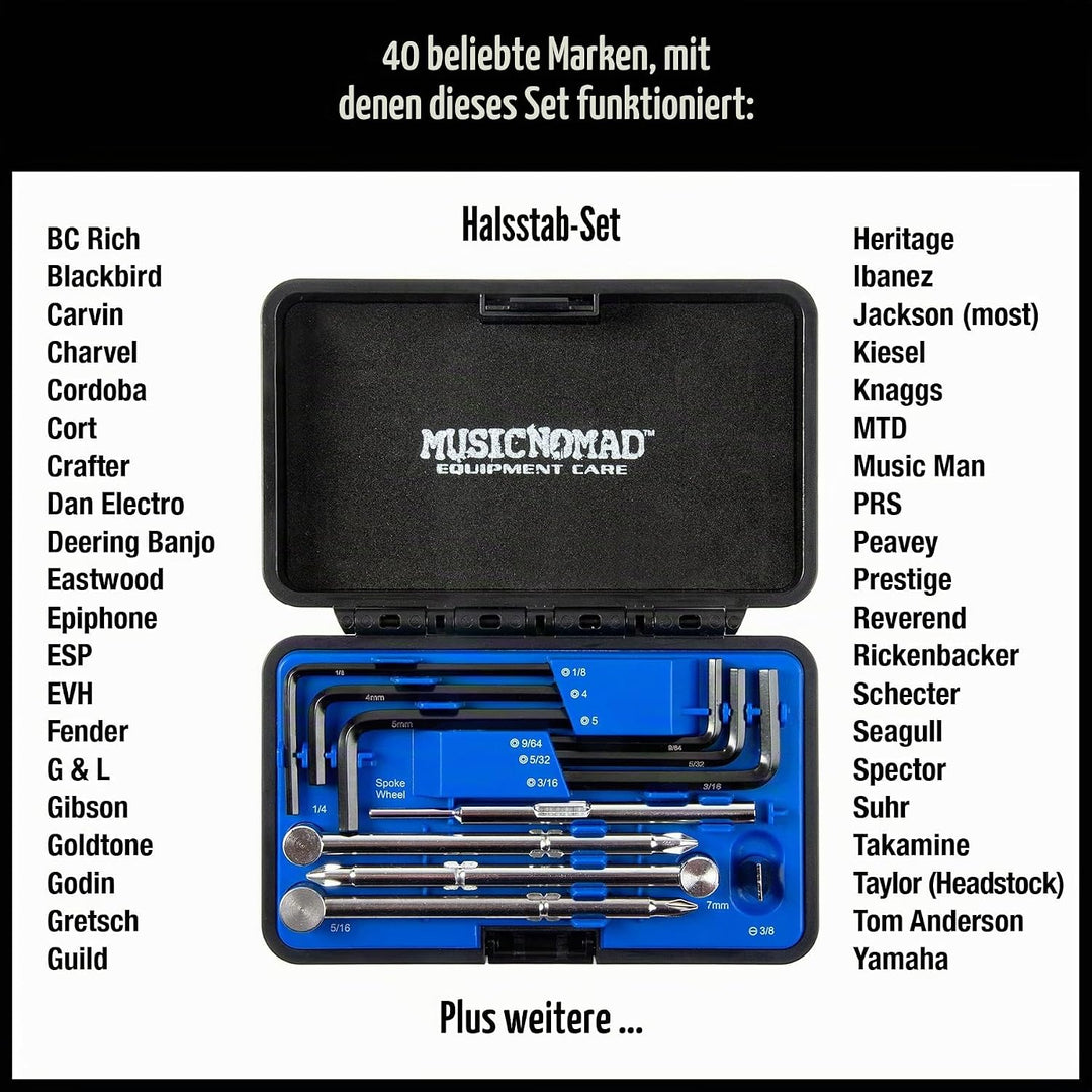 MusicNomad MN235 Premium Guitar Tech Truss Rod Wrench Set - 11 pcs.