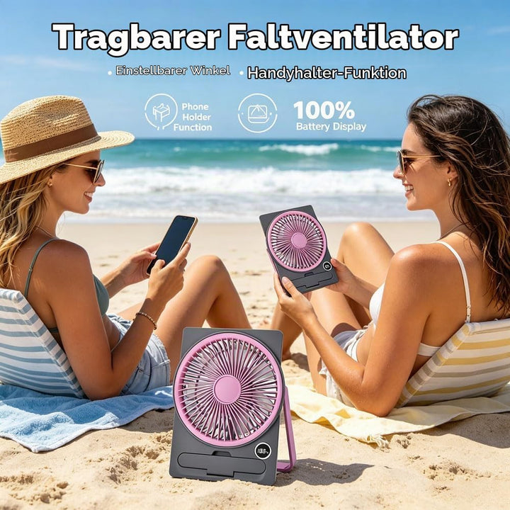 Tischventilator Klein, Mini Ventilator, USB Ventilator, Tischventilator Sehr Leise, 5 Geschwindigkei
