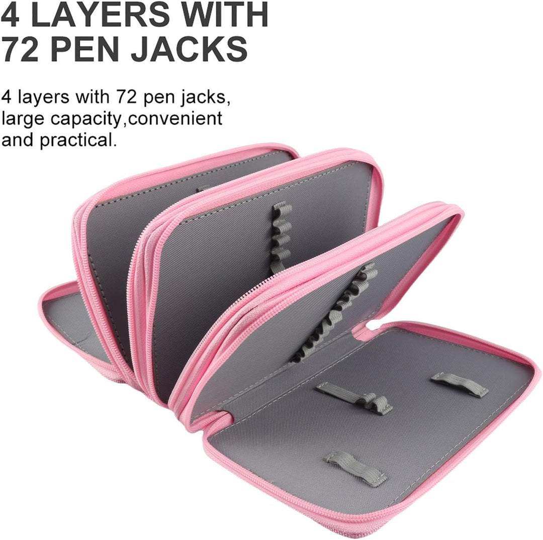 Yosoo Oxford Mehrschicht Stiftemappe für 72 Buntstifte Make-up Pinsel Tasche Pencil Organizer Pen Ta