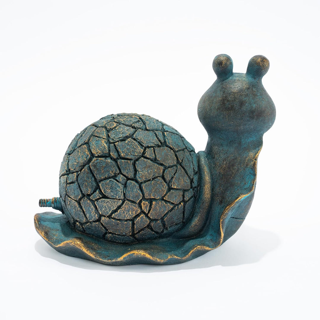 Esotec Wasserspeier-Schnecke Emilius, Einzelfigur mit Schlauch, Teichfigur, Brunnenfigur, Wasserspie