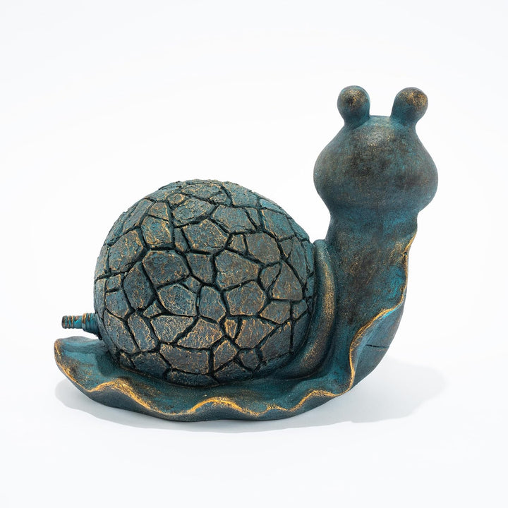 Esotec Wasserspeier-Schnecke Emilius, Einzelfigur mit Schlauch, Teichfigur, Brunnenfigur, Wasserspie