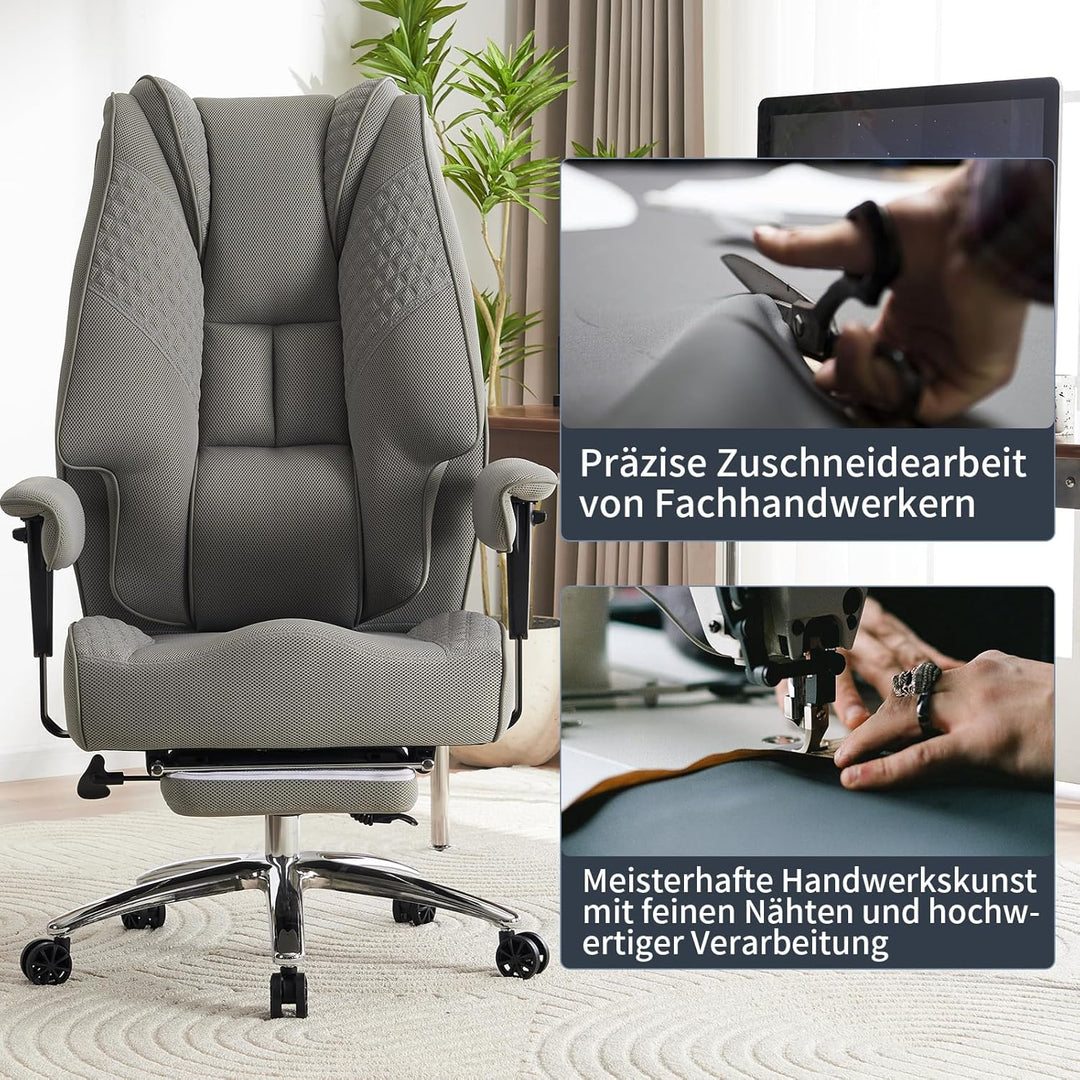 Ergonomischer Mesh-Bürostuhl – Executive Drehstuhl mit verstellbaren Armlehnen, Formschaum- & Tasche