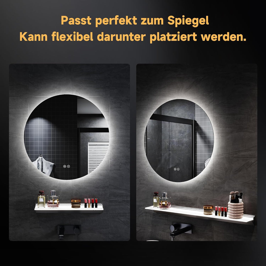 SONNI LED Badspiegel mit Bluetooth 100x60 cm, Touch Badezimmerspiegel mit Steckdose, 3 Lichtfarben,