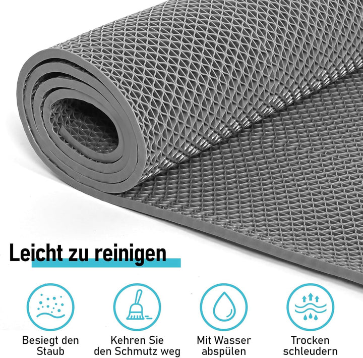 Drainage Bodenmatte PVC Mesh Drainagematte, 90x200cm Badezimmer rutschfest Duschmatte, 6mm Dicke Kom