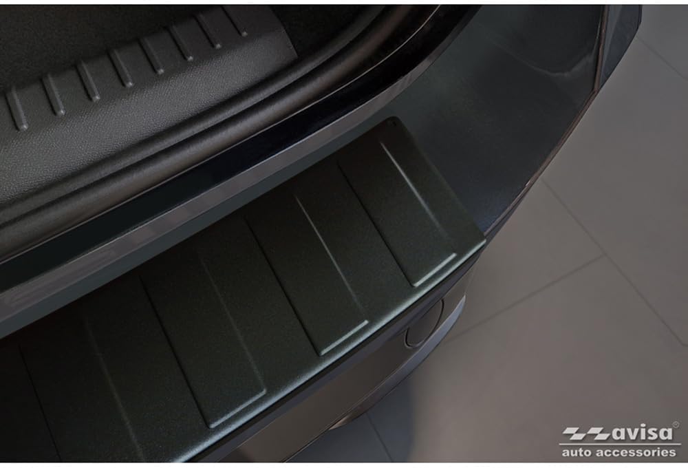 Avisa Matt-Schwarz Edelstahl Heckstossstangenschutz kompatibel mit Seat Leon Sportstourer inkl. FR /
