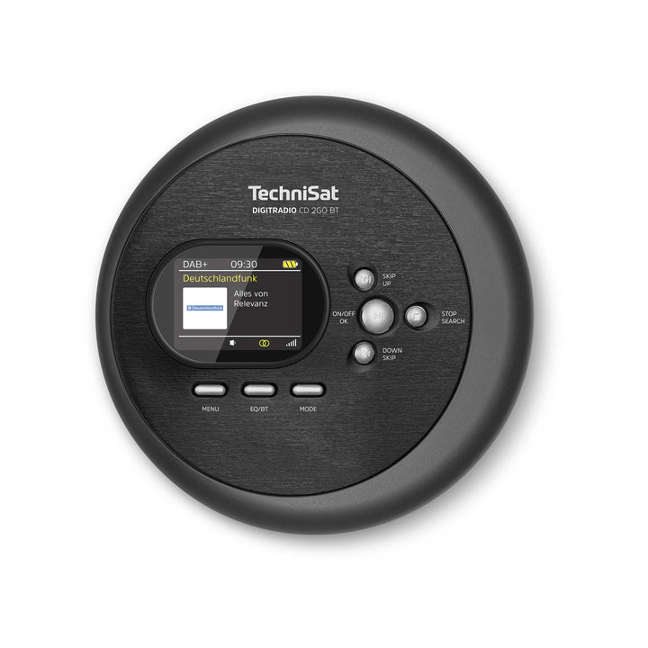 TechniSat DIGITRADIO CD 2GO BT - portabler CD-Player mit 2 Akku (Discman, mit MP3 Resume-Funktion, B