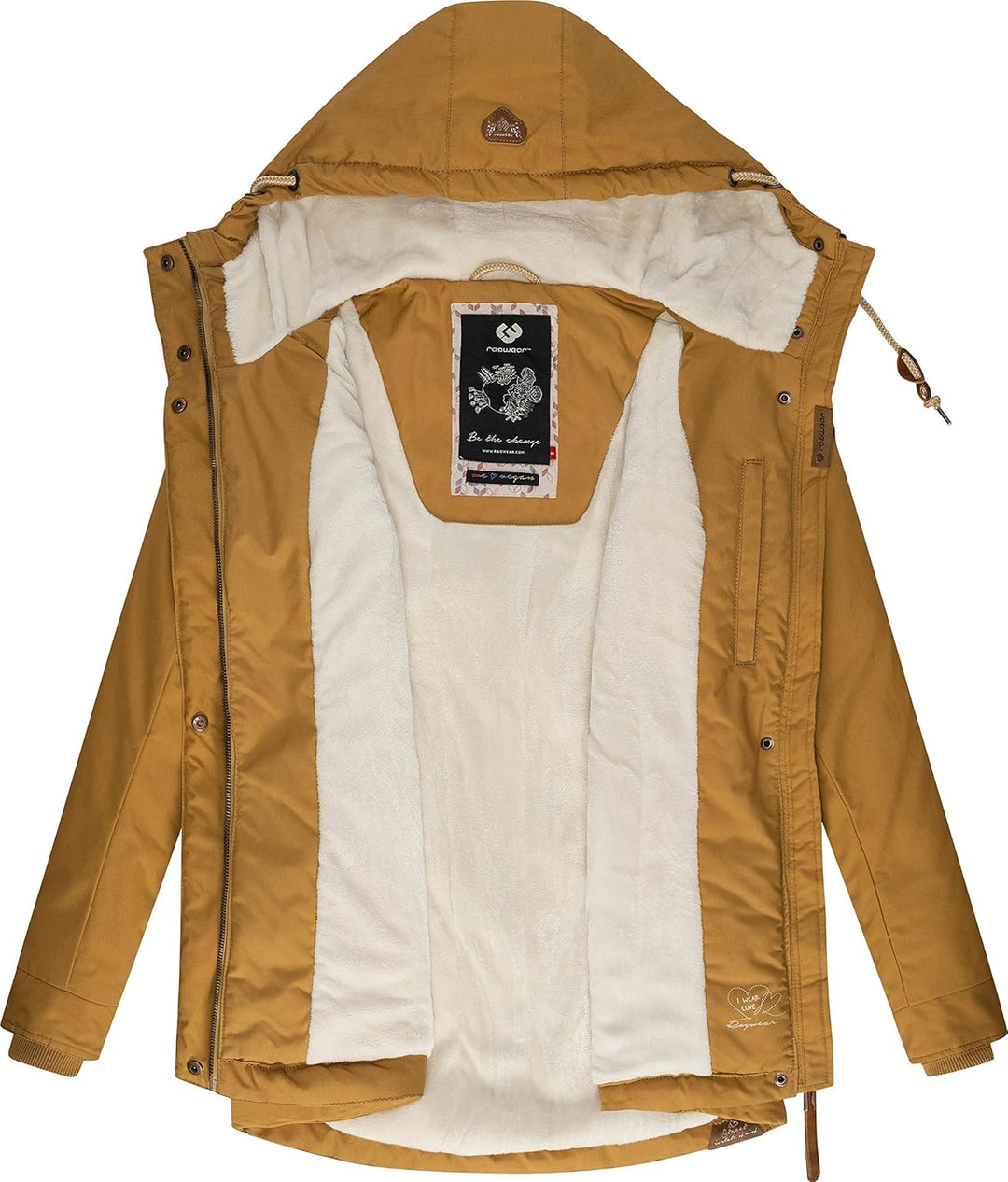 Ragwear Damen warme Winterjacke kurz mit Kapuze Monade XS-6XL XL Camel22, XL Camel22