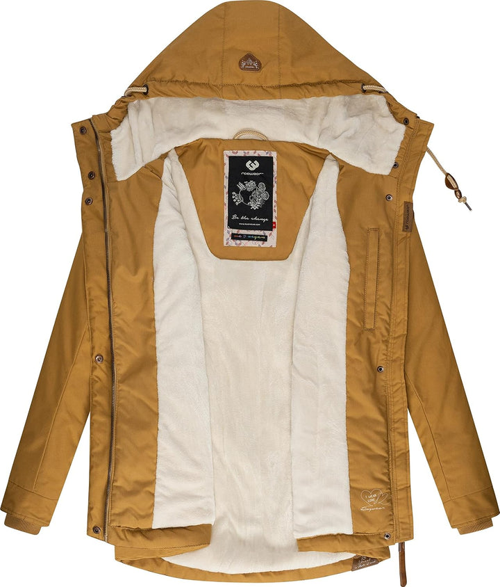 Ragwear Damen Winterjacke Warmer Kurzmantel mit Kapuze Monade XS-6XL XS Camel22, XS Camel22