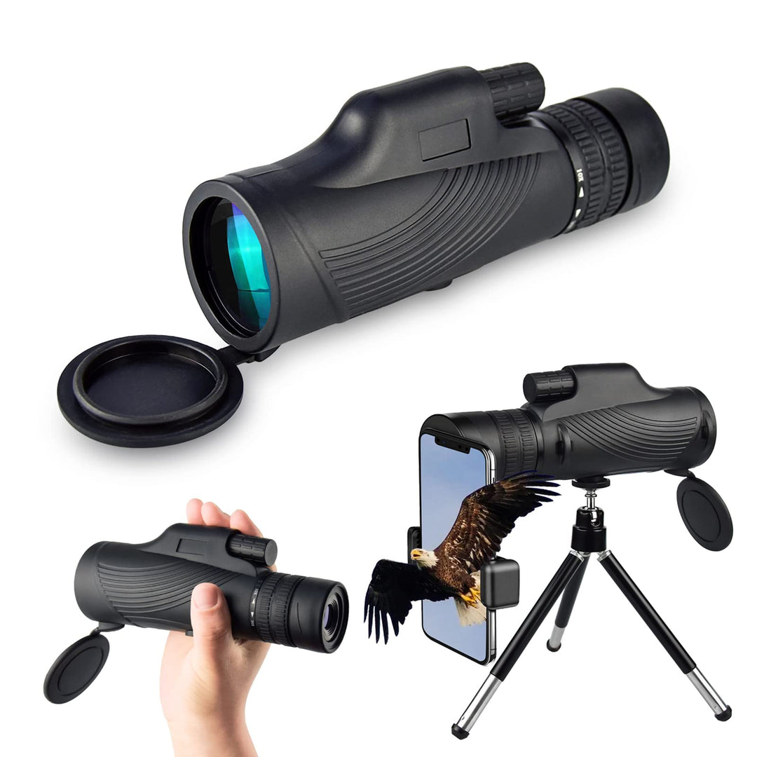 DOCANIO Monokular 10-30x Zoom Monokulares mit BAK4 Prisma FMC Fernrohr Erwachsene mit Halter und Sta