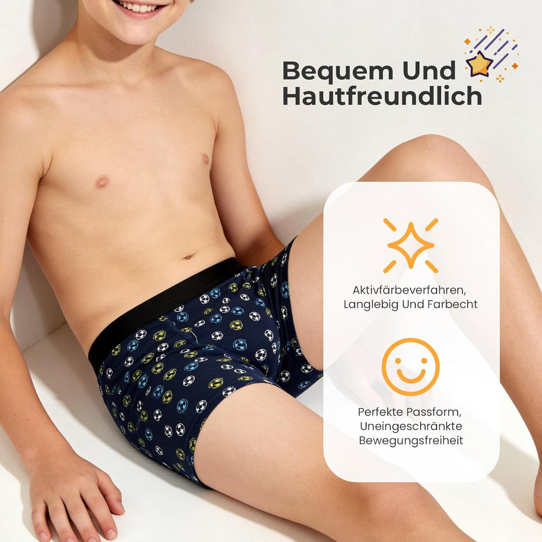 L&K-II Boxershorts Jungen Baumwolle Kinder Unterhosen 10er Pack 1604 158-164 Mehrfarbig 1, 170-176