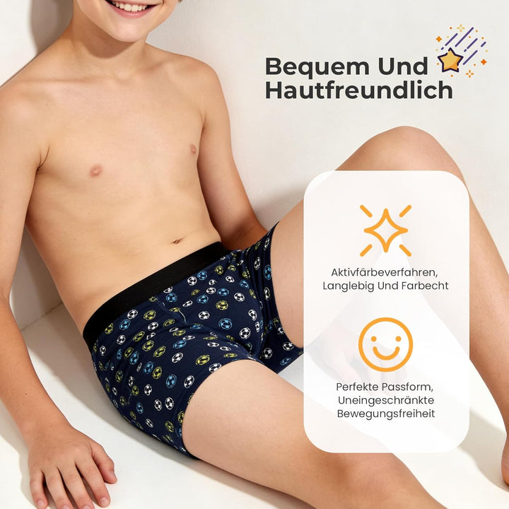 L&K-II Boxershorts Jungen Baumwolle Kinder Unterhosen 10er Pack 1604 158-164 Mehrfarbig 1, 170-176