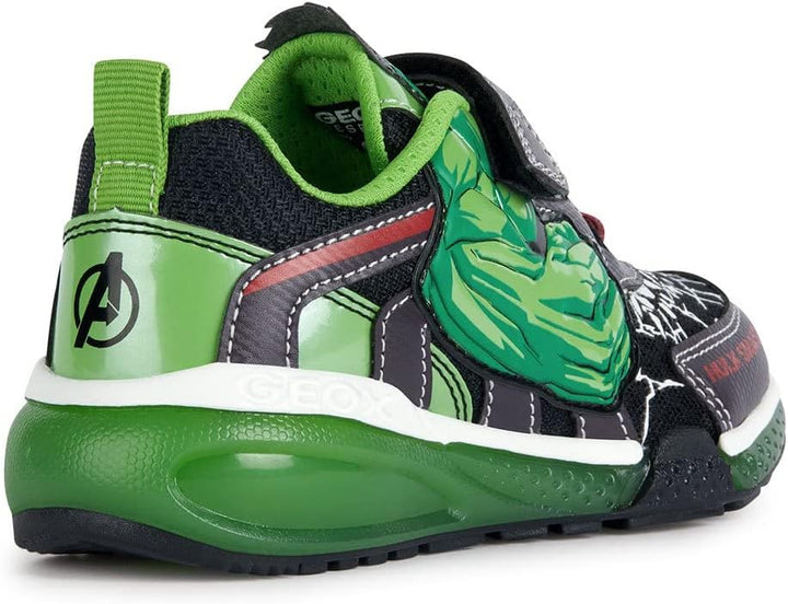 Geox Jungen J Bayonyc Boy Sneaker 31 EU Black Green, 31 EU Black Green