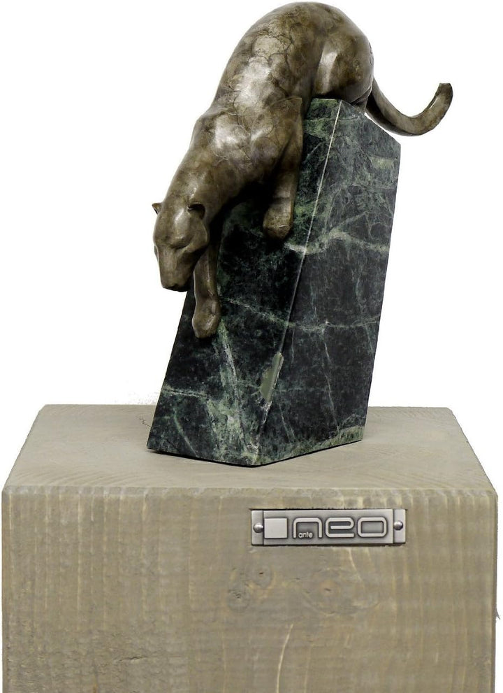 Kunst & Ambiente - Moderne Tierfigur aus Bronze - Schleichender Panther - signiert - Alfred Stevens