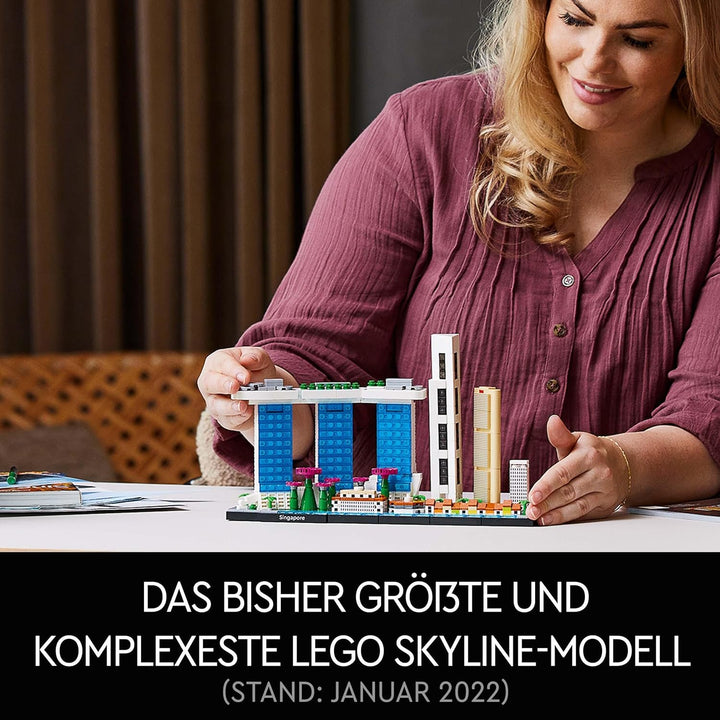LEGO 21057 Architecture Singapur Modellbausatz für Erwachsene, Skyline-Kollektion, Home Deko zum Bas
