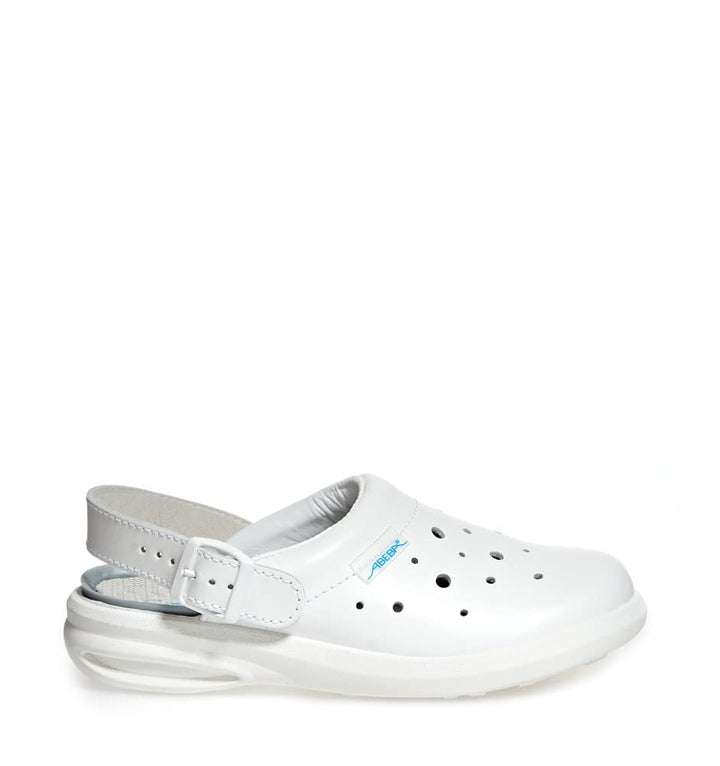 Abeba Clog 7630 - easy Glattleder weiss, perforiert, zertifiziert 35 EU, 35 EU