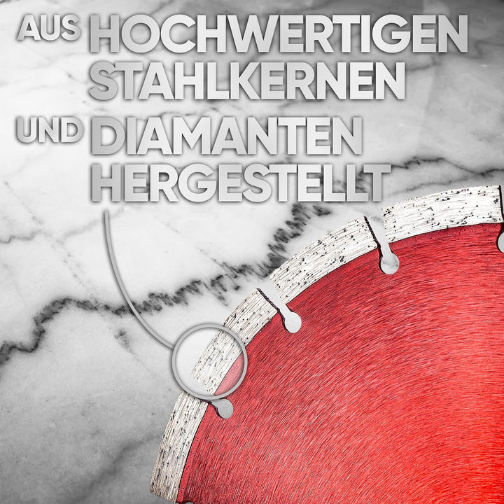 IPOTOOLS 3x Diamanttrennscheibe 230 Diamantscheibe Trennscheibe Trocken und Nassschnitt für Beton, Z