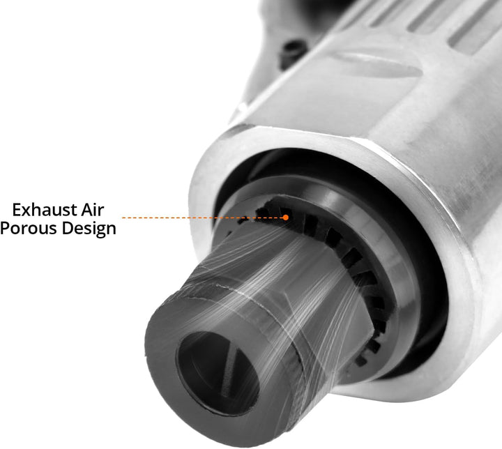 QWORK® Druckluftschleifer 90° Winkelschleifer mit 50mm Schleifscheiben - 12000 U/min - 1/4" Schnella
