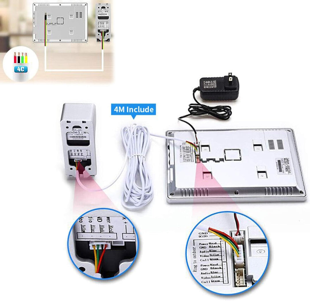 Video Türsprechanlage Türklingel mit kamera Intercom System, 1080P 7 Zoll Metall Material Monitor, G