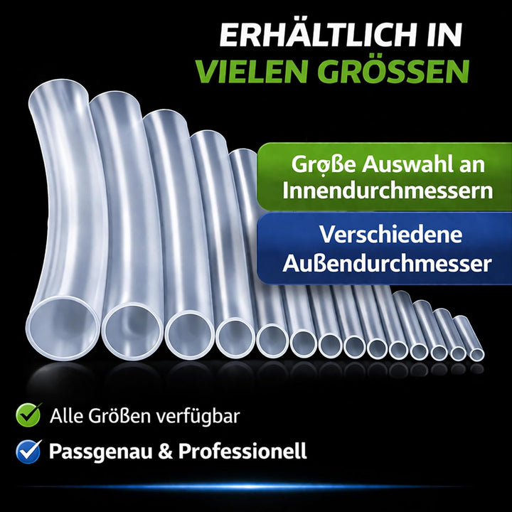 Silikonschlauch Transparent Lebensmittelecht - 12mm ID x 15mm AD 5 Meter - Hitzebeständiger Schlauch
