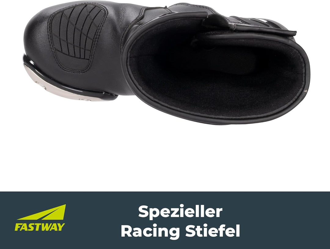 FRS-1 Motorradstiefel Herren & Damen, CE Zertifizierte Motorradschuhe, Racing Motorradstiefel mit Sc