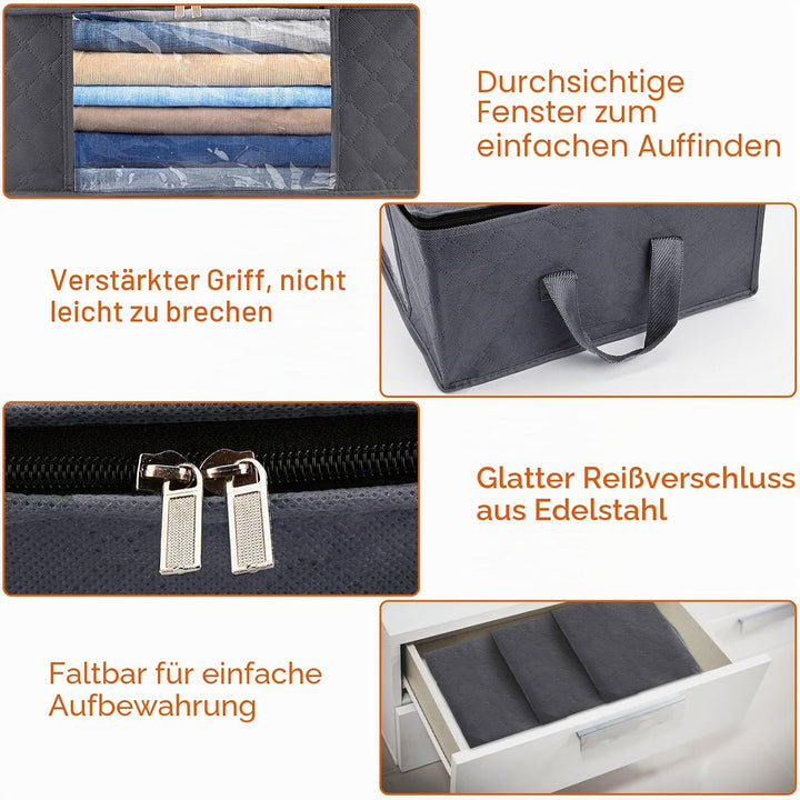 Withosent 6 Stück 35L Aufbewahrungstasche Schrank Organizer Set, Faltbare Kleideraufbewahrung mit Ve
