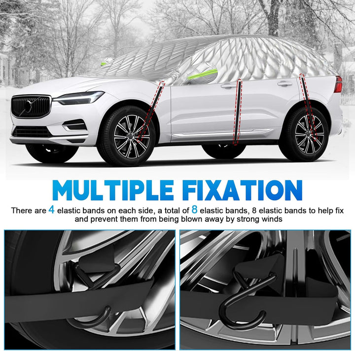 Halbgarage für Volvo XC60 2009-2025, Halbe Autoabdeckung Winter Sommer, Abdeckplane Auto Wasserdicht